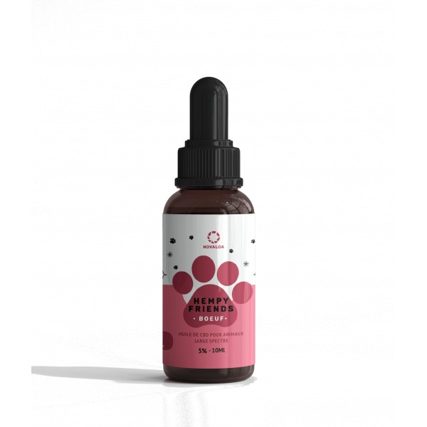 Huile CBD animaux 5% boeuf | NOVALOA