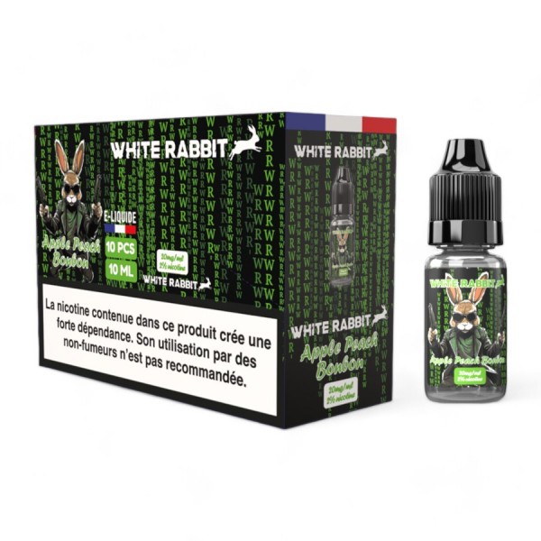 E-liquide White Rabbit 2% Apple Peach Bonbon 10ml