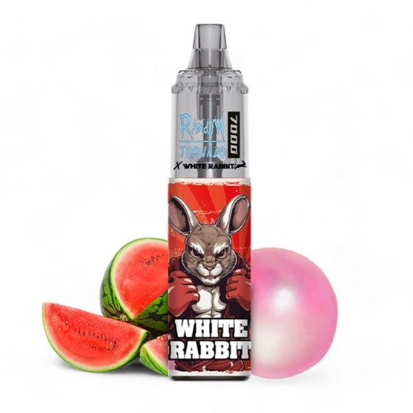 VAPE nicotine 2% Tornado 7000 White Rabbit Watermelon Bubble Gum