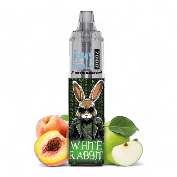 VAPE nicotine 2% TORNADO 7000 White Rabbit Apple Peach Bonbon
