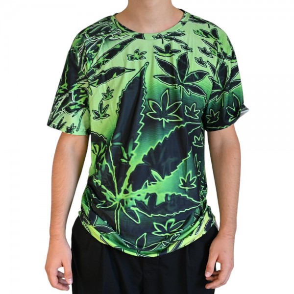 T-shirt Cannabis Psychédélique Vert