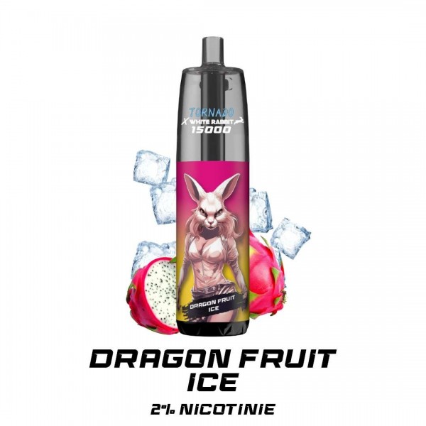 VAPE nicotine 2% TORNADO 15000 White Rabbit Dragon Fruit Ice