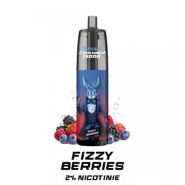 VAPE nicotine 2% TORNADO 15000 White Rabbit Fizzy Berries