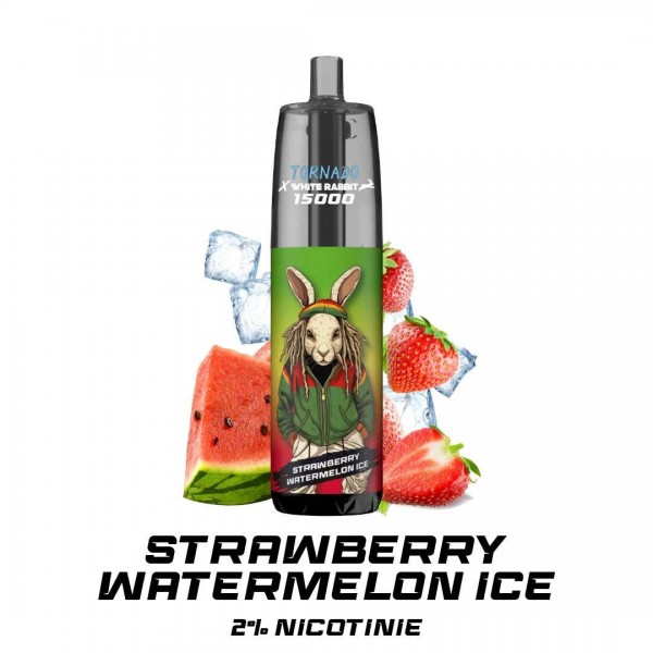 VAPE nicotine 2% TORNADO 15000 White Rabbit Strawberry Watermelon Ice