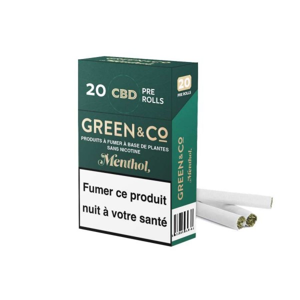 Paquet de 20 cigarettes Menthol Green&Co CBD
