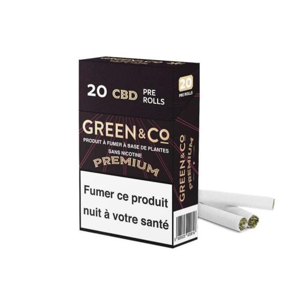 Paquet de 20 cigarettes Premium Green&Co CBD