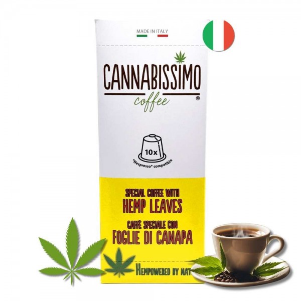 Café aux feuilles de chanvre Cannabissimo - 10 capsules