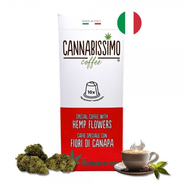 Capsules Café CBD aux fleurs de chanvre red Cannabissimo - 10 capsules