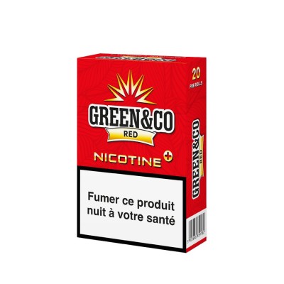 Paquet de 20 cigarettes Red Nicotine + Green&Co CBD