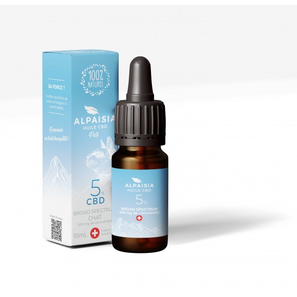 Huile CBD 5% broad spectrum chat | ALPAISIA