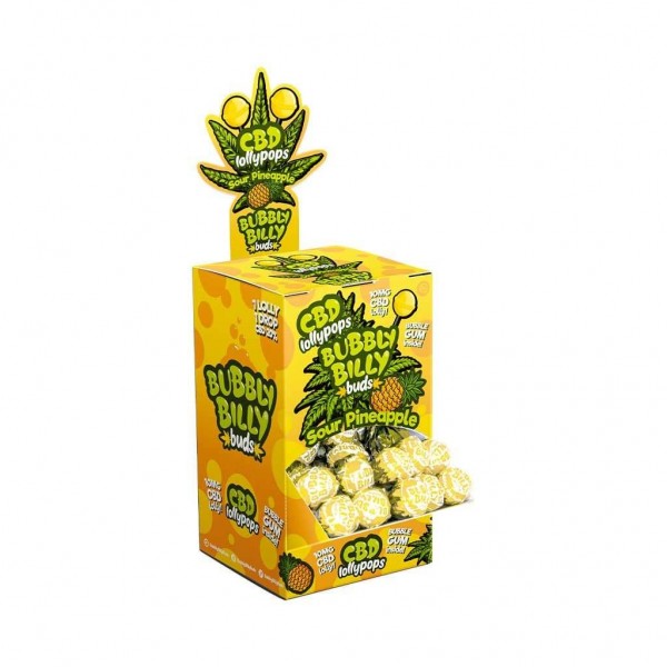 Sucette CBD Sour Pineapple - 100 pcs | BUBBLY BILLY