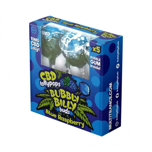 Sucette CBD Blue Raspberry  - 5 pcs | BUBBLY BILLY