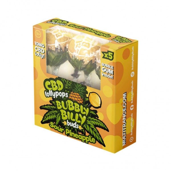 Sucette CBD Sour Pineapple - 5 pcs | BUBBLY BILLY