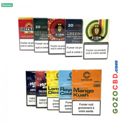 Pack Découverte de 10 paquets divers de 20 Cigarettes CBD Premium