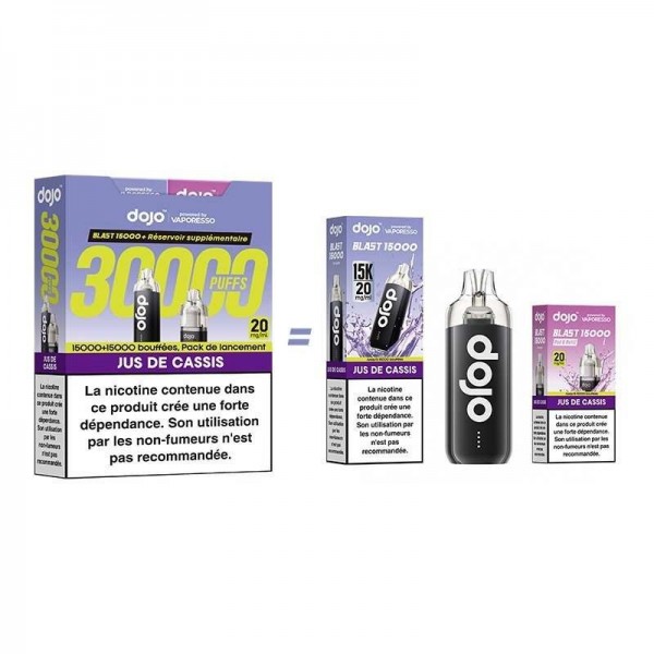 Puff Dojo Blast Bundle 30K Jus de Cassis - Cigarette Électronique Rechargeable 30000 Bouffées