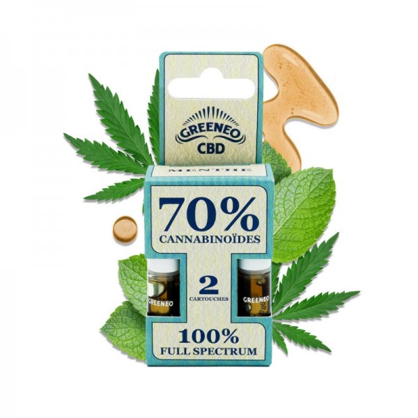 Cartouche e-liquide CBD full spectrum 70% - 2 pcs | GREENEO sans nicotine