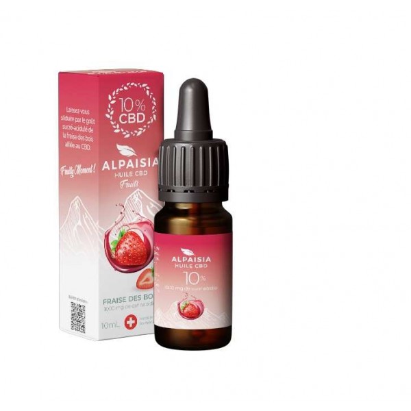 Huile CBD 10% broad spectrum fraise | ALPAISIA