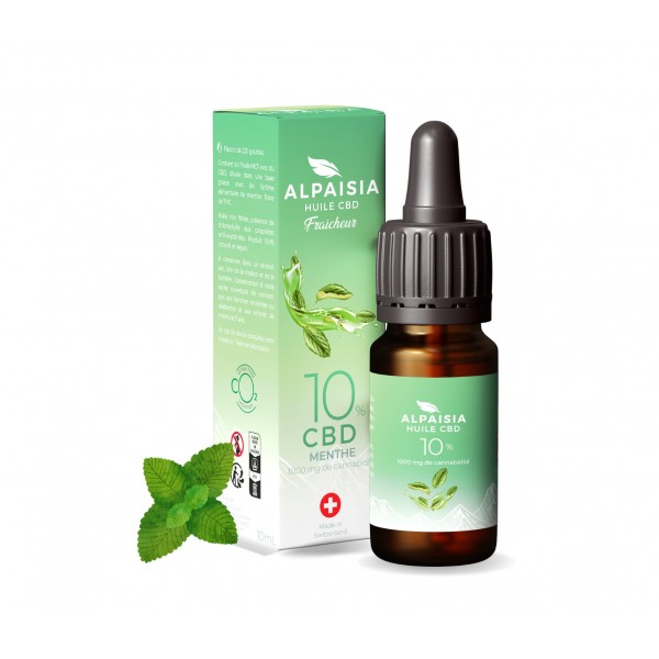 Huile CBD 10% broad spectrum menthe | ALPAISIA