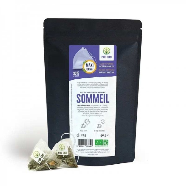 Tisane CBD bio sommeil - sachets | POP CBD